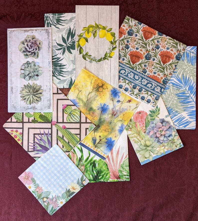 Decoupage Napkins Assorted Sets Art Collage Journals Birds Butterflies