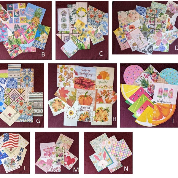 Decoupage Napkins Etsy