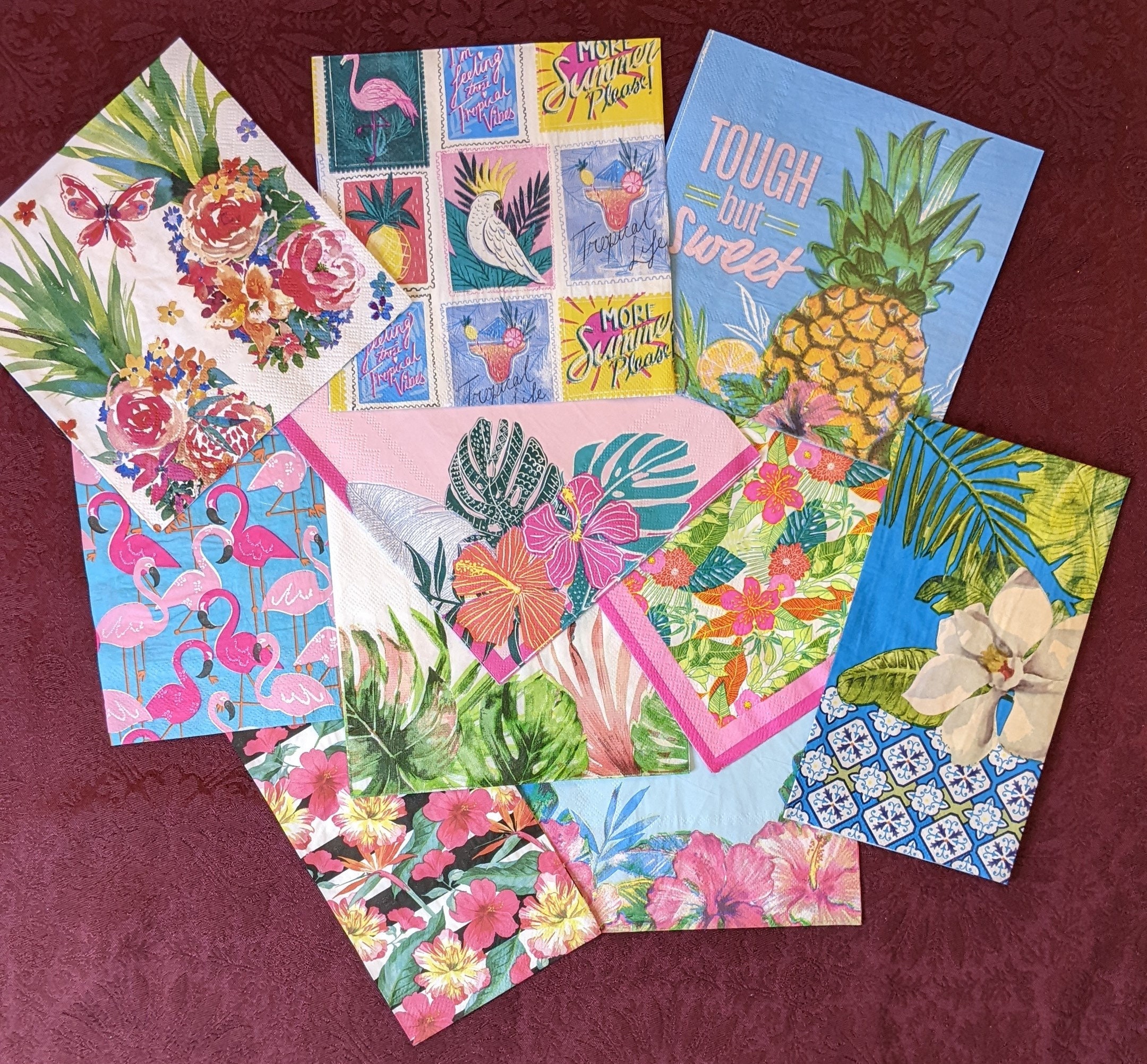 Decoupage Napkins Assorted Sets Art Collage Journals Birds Etsy