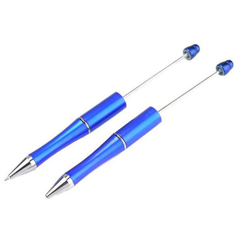Customizable 15 cm Ballpoint Pen Metal and Synthetic Material for Beads Bleu Cobalt