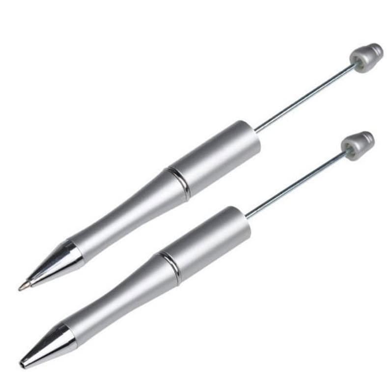 Stylo Bille Personnalisable De 15 cm Métal Et Matière Synthétique Pour Perles Argent Gris