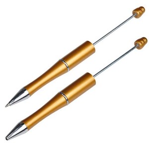 Customizable 15 cm Ballpoint Pen Metal and Synthetic Material for Beads Doré