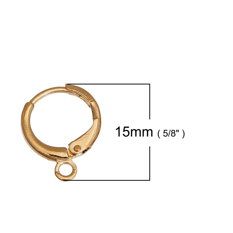 14K Or 18K Gold Plated Dormeuse Earring Support image 4