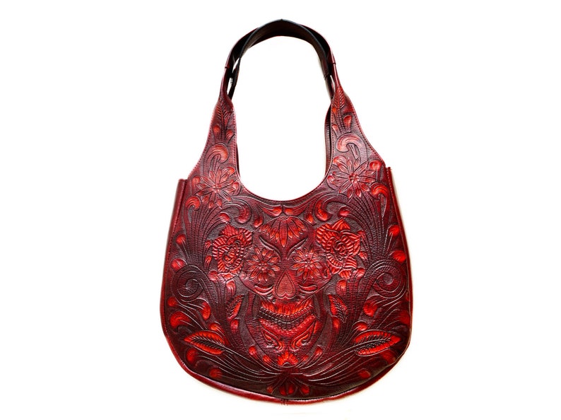 Catrina Tseek hand-tooled leather shoulder bag