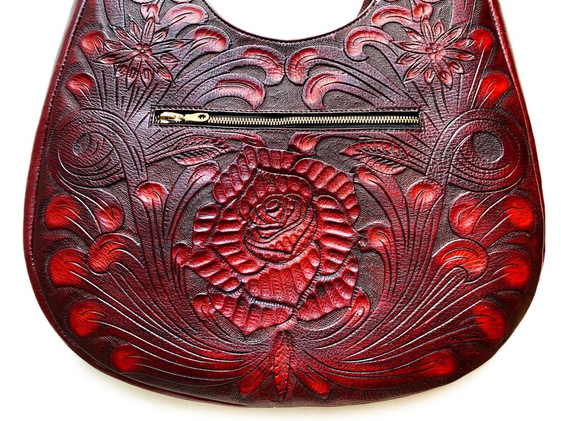 Catrina Tseek hand-tooled leather shoulder bag