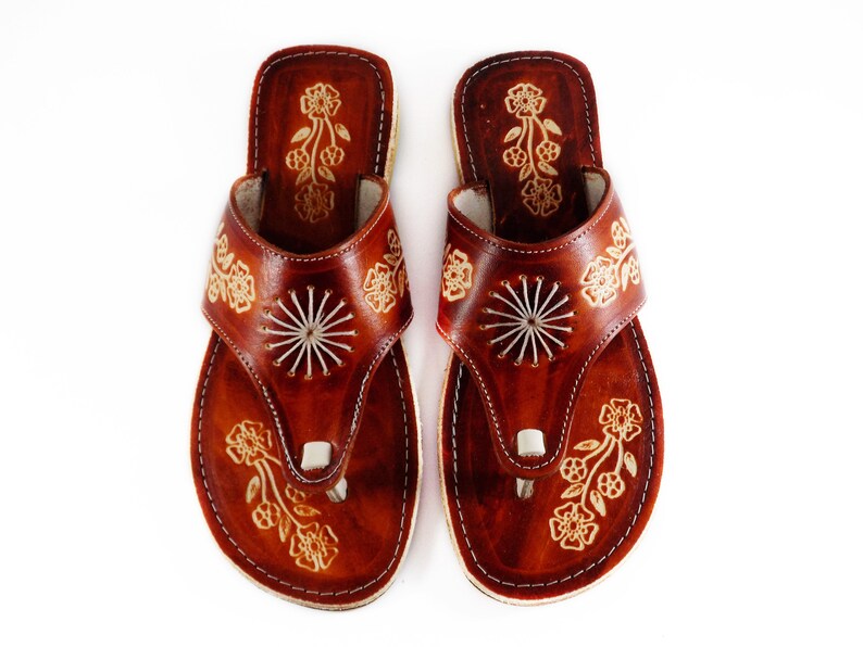 mexican sandals with flowers