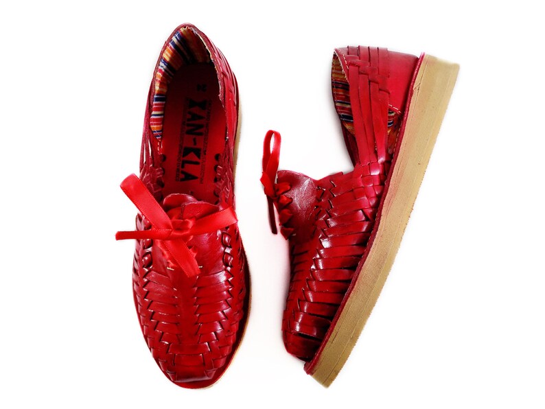 red mexican huaraches