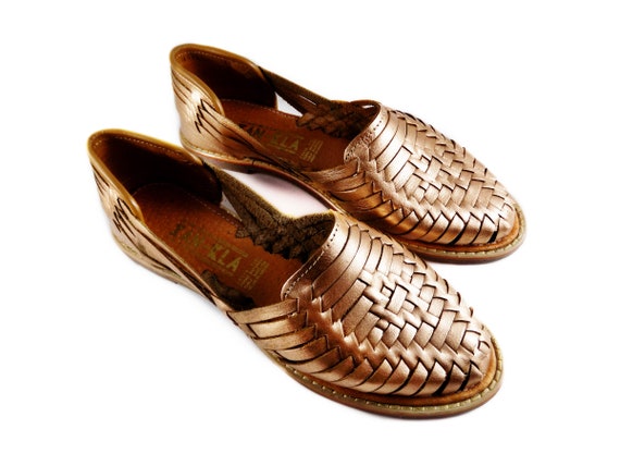 Huarache sandal woman Rose Gold mexican 