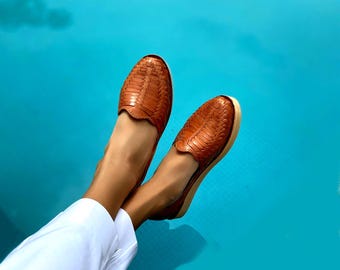 Huarache leather sandal women, leather Mexican Huaraches Sandals Mixtli, Boho, Hippie, Vintage.