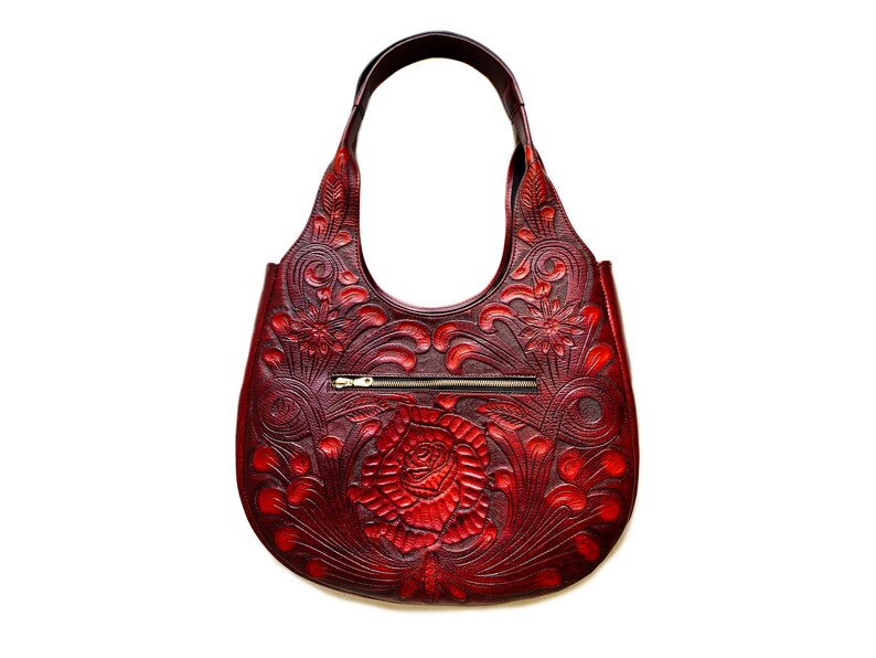 Catrina Tseek hand-tooled leather shoulder bag