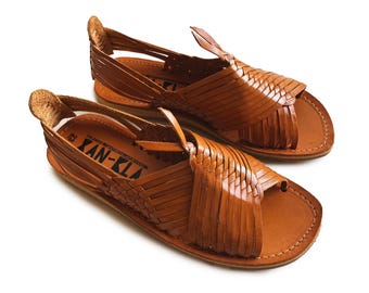Huarache sandal woman, leather Mexican Huaraches, Wheat Spike Deluxe