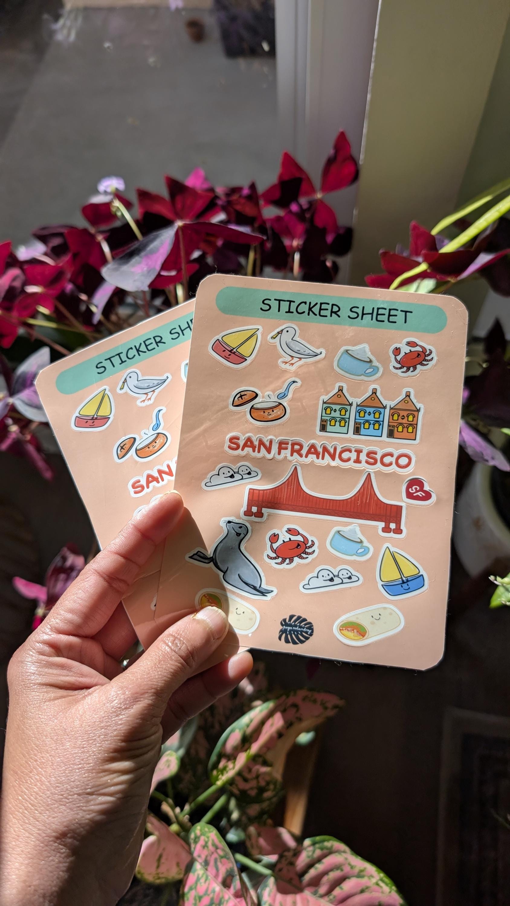 Sf Sticker San Francisco City Sticker Sheet L SF Landmark Stickers | Travel ...