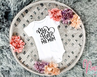 Infant Bodysuit, My Hero My Mom, Baby Boy Shirt, Baby Girl Shirt, Coming Home Outfit, Announcement Shirt