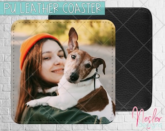 Personalized Coaster, pu leather