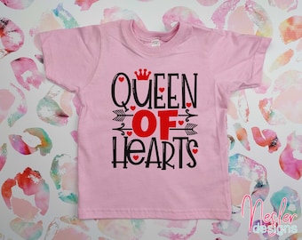 Queen of Hearts Toddler Shirt, Valentine's Day, V-Day Shirt, Toddler Girl Shirt, Toddler Boy Shirt, Toddler Valentine Shirt