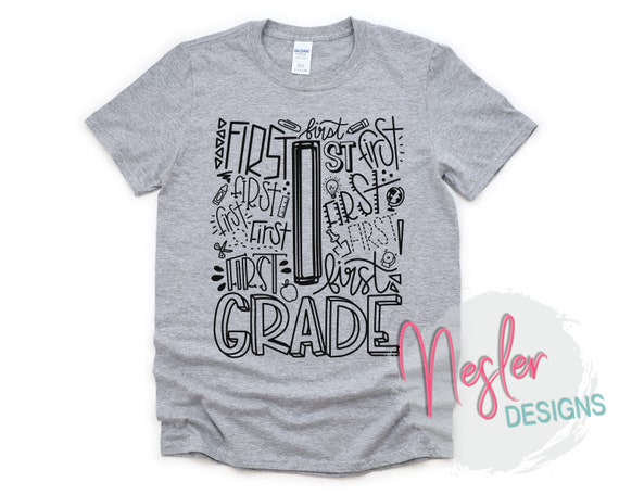 1st Grade Letter Art Shirt Back to School Homeschool | Etsy