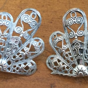 Vintage Sterling Silver Clip On Earrings