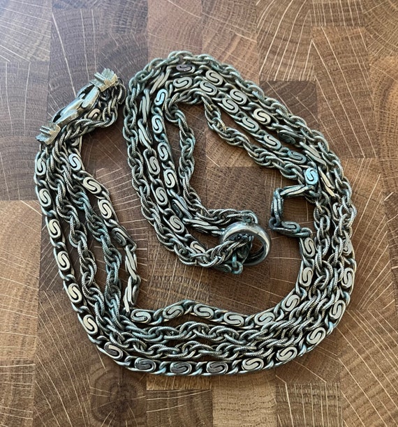 Vintage Coro Double Chain Necklace - image 1