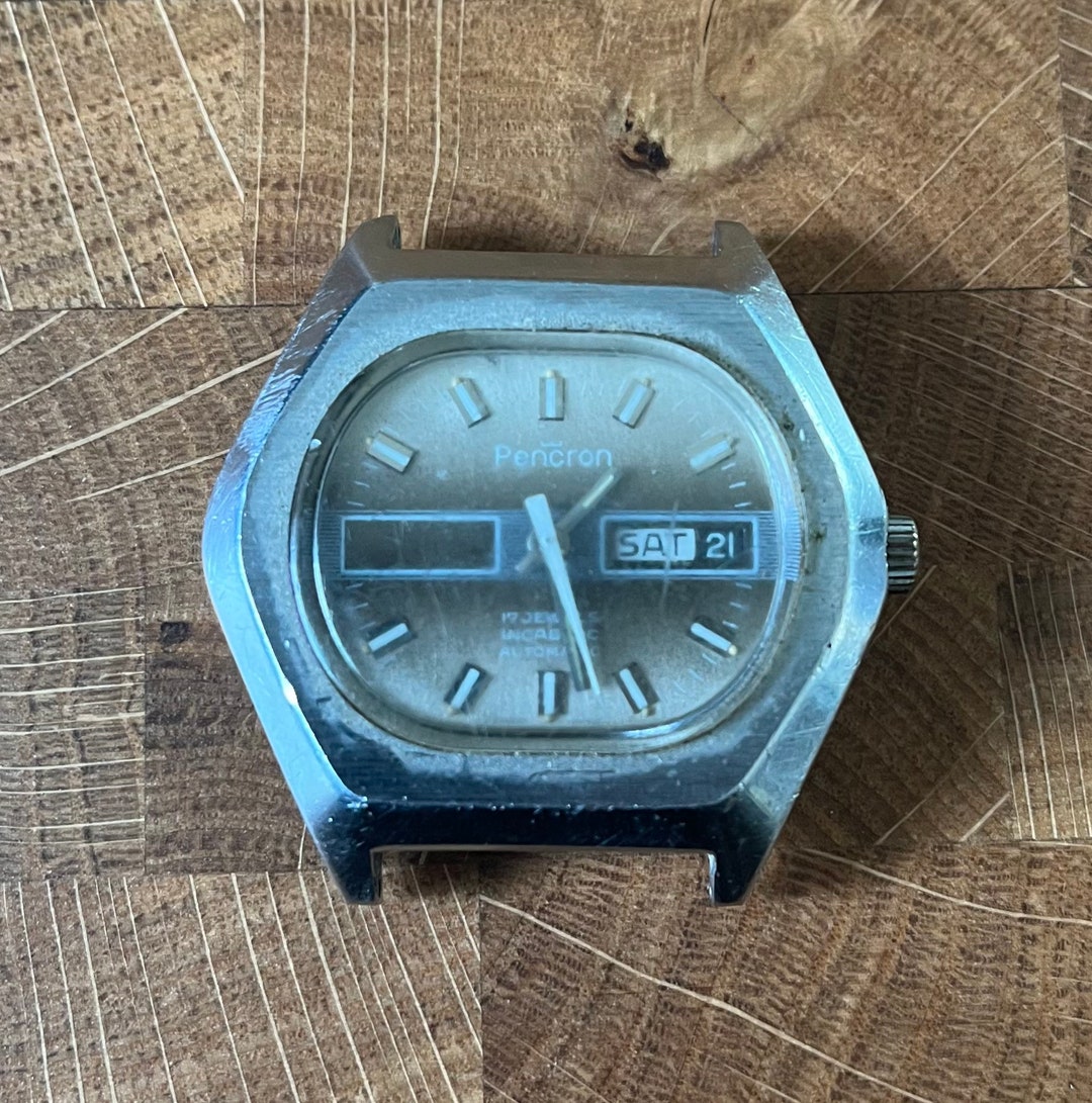 Vintage PENCRON 17 Jewels Automatic Day-Date Men\'s Wristwatch Stainless Steel Pencron Vintage Watch Seiko | Mercari main image 3