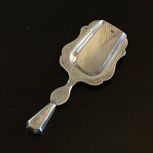 Silver Metal Tea Caddy - 3 1/2 Inches Long, Aesthetic Movement