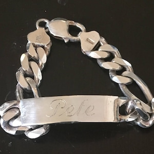Sterling Silver Gentlemen&#39;s ID Bracelet - &quot;Pete&quot; - 925/620 AR (Italy)