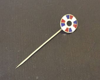 ビクトリア朝のエナメル スティックピン - 14 K - ゴールド、ホワイト、レッド、ブルー、ブラック