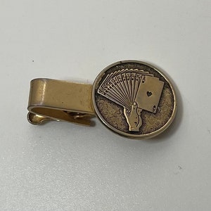 Vintage Gold Deck of Cards Tie Clip, sin marcar