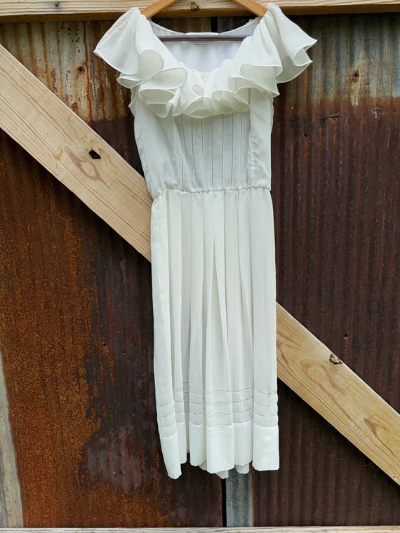 60s Albert Nipon Ruffled Midi - image 1