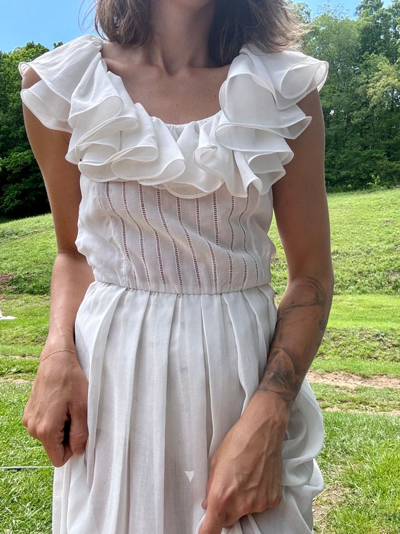 60s Albert Nipon Ruffled Midi - image 3