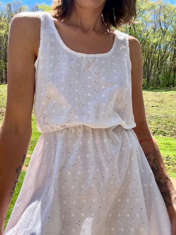 80s Eyelet Midi Dress, Medium