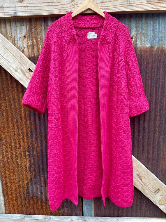 50s Barra Wool Thick Knit Maxi Cardigan