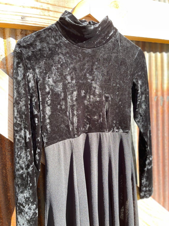 Tape Measure 80s Crushed Velvet Bodysuit Maxi - image 7
