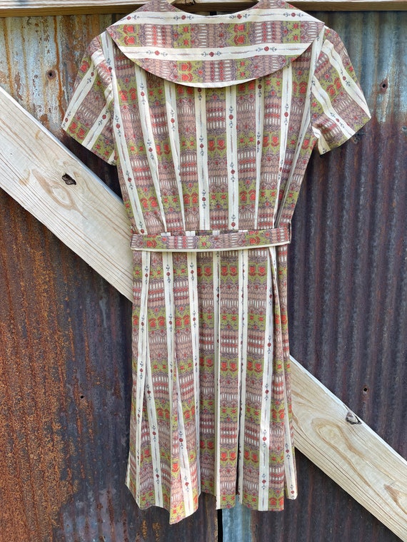 50/60s Novelty Print Pinafore Dress, Small - image 9