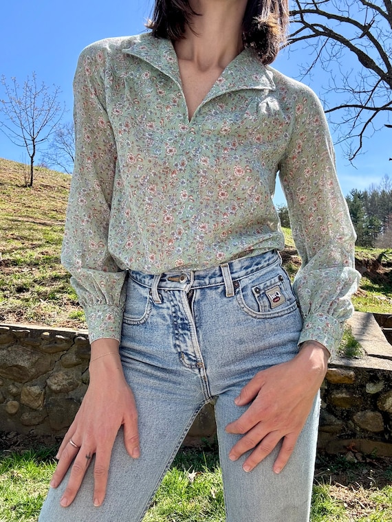 Handmade 60s Floral Blouse