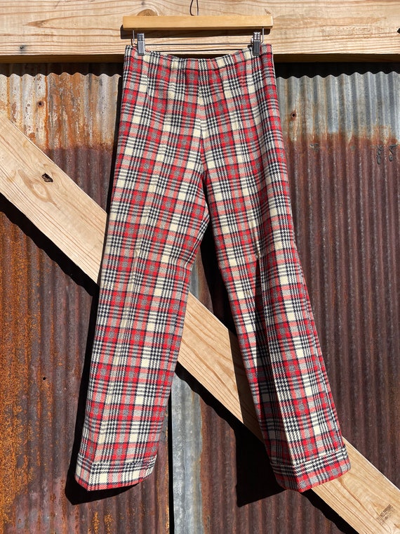 70s plaid Flares, S/M - image 5