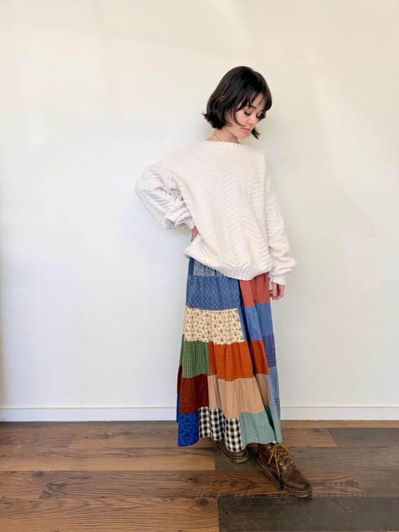 Handmade Cotton Patchwork Skirt - image 1