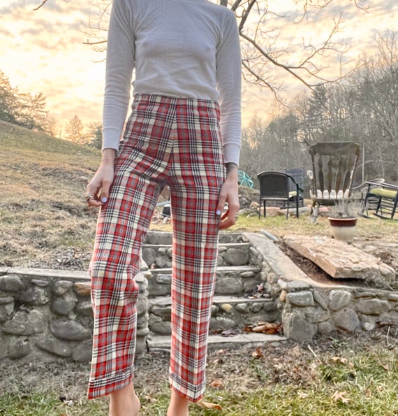 70s plaid Flares, S/M - image 3