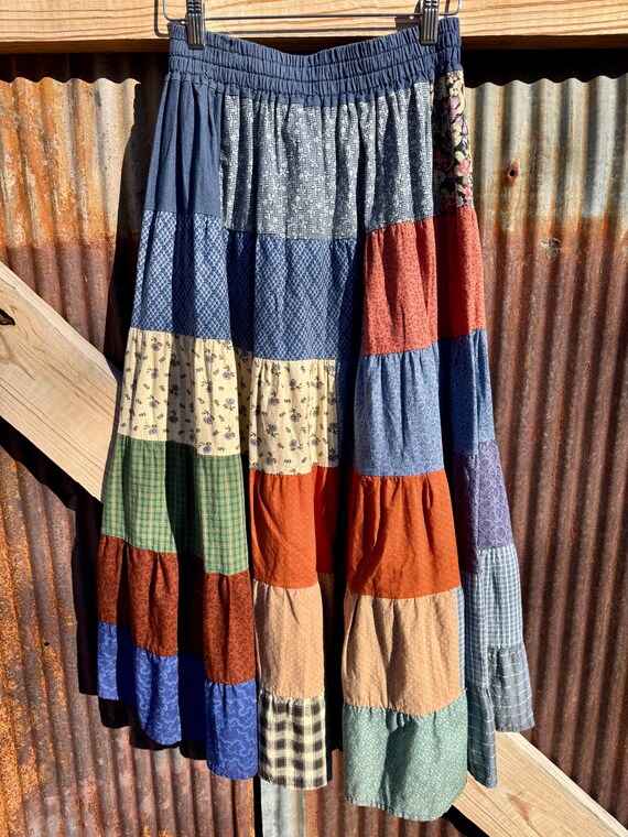Handmade Cotton Patchwork Skirt - image 2