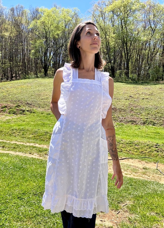 Vintage Eyelet Pinafore, Apron