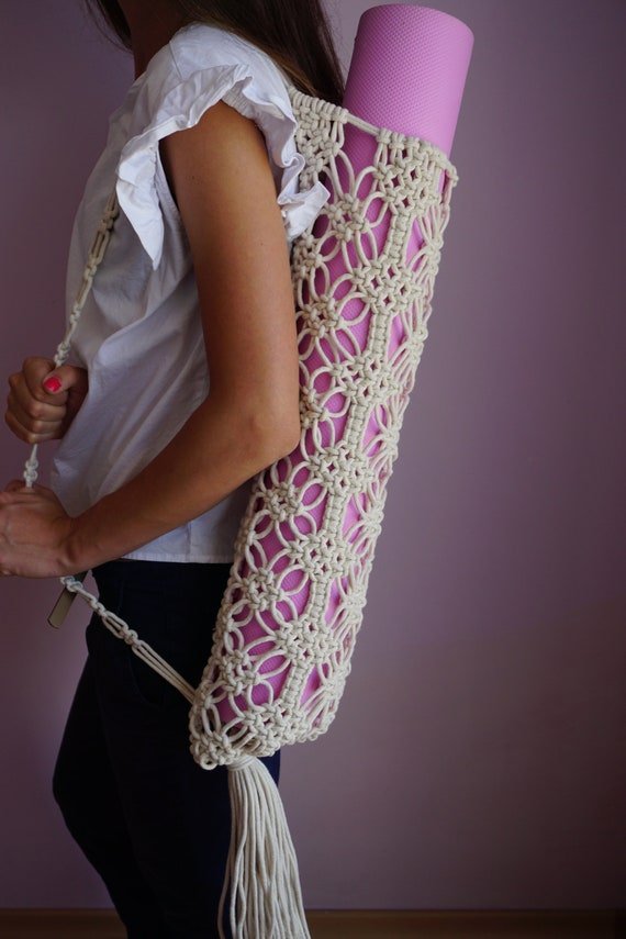 Yoga Bag Yoga Gift Yoga Mat Holder Macrame Gym Bag Gift Etsy