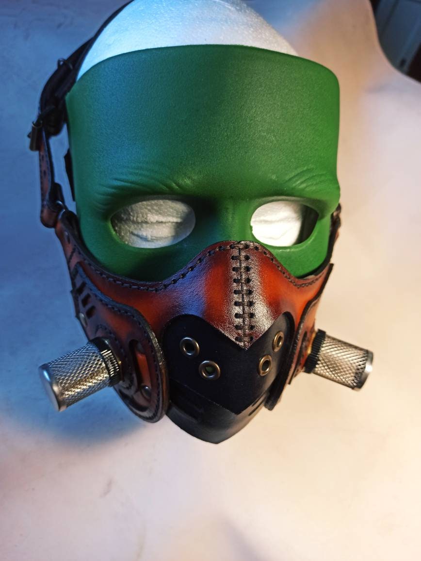 Half Face Motorcycle Leather Mask Biker Mask Leather Mask Etsy