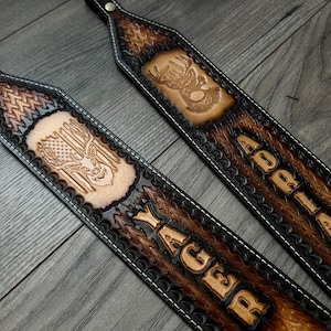 Écharpe en cuir / sangle - repoussé à la main - personnalisé - bracelet en cuir fait main-personnalisé - cadeau personnalisé pour la fête des pères - cadeau de garçon d'honneur