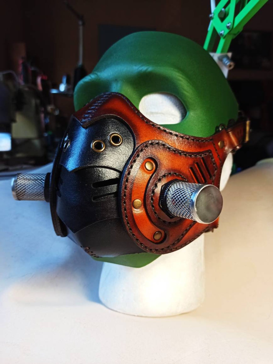 Half Face Motorcycle Leather Mask Biker Mask Leather Mask Etsy