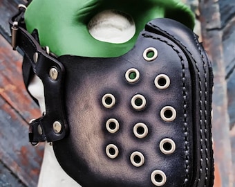 Leather Half Mask, Biker Mask, Steampunk MadMax, Wind Protection