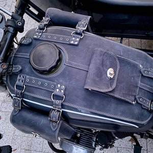 Ural fuel tank leather cover bags, Ural fuel tank gas bags genuine leather, crazy hors leather tank cover, Ural tank cover, Ural tank bags