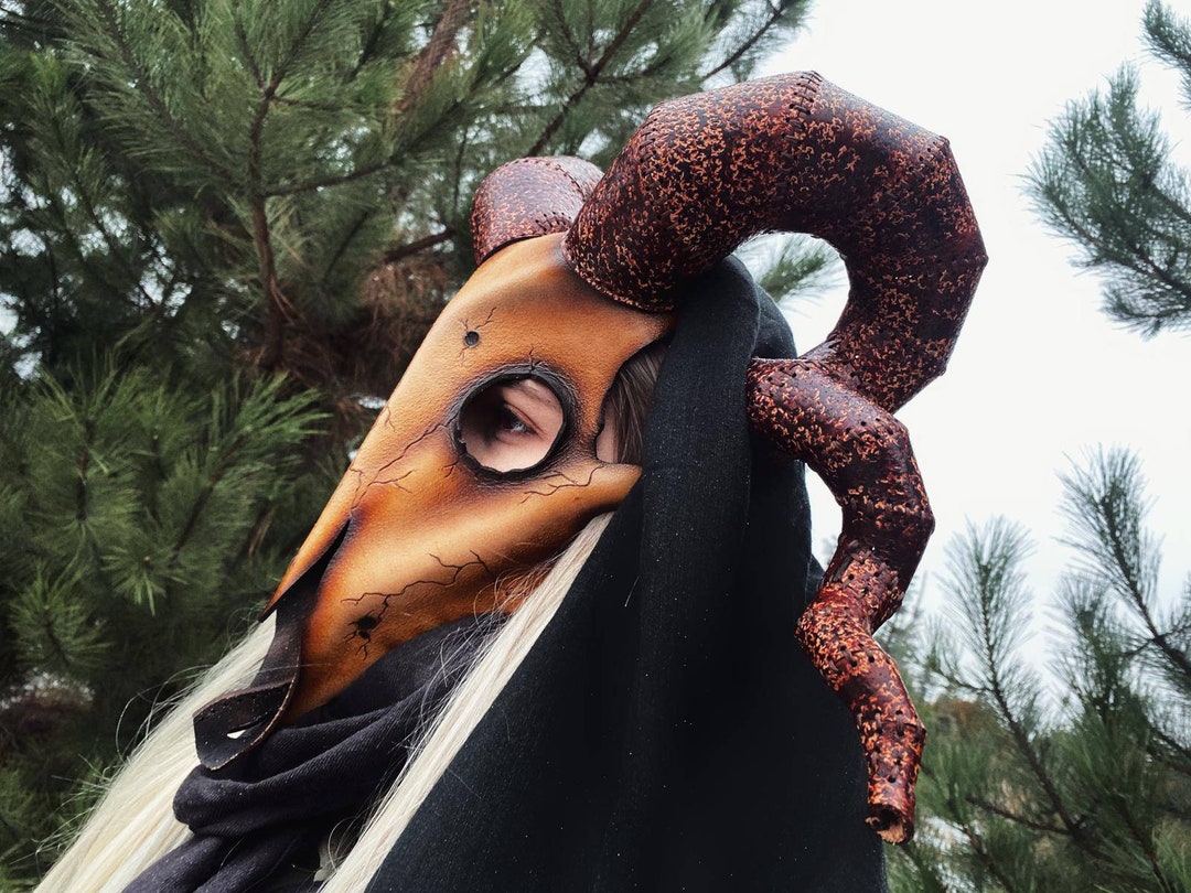 Pagan Mask, Witch Mask, Covid Symbol, Leather Mask, Streampunk Mask