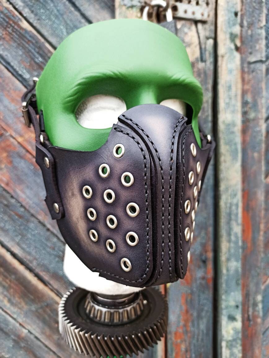 Half Face Motorcycle Leather Mask Biker Mask Leather Mask Etsy