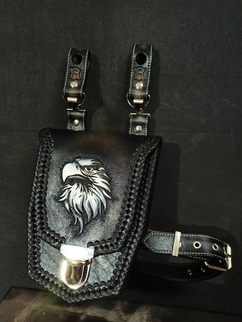 Leather Utility Belt Thigh Bag Thigh Holster Leather Hip Etsy