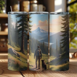 Outdoor Exploration Wandern Abenteuer Hund 20 oz Tumbler Sublimation Design, Digital Download PNG, Instant Download, Plus übergroße PNG