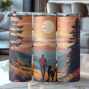 Wandern Camping Hund Abenteuer im Freien20 oz Tumbler Sublimation Design, Digital Download PNG, Instant Download, plus übergroße PNG für Design